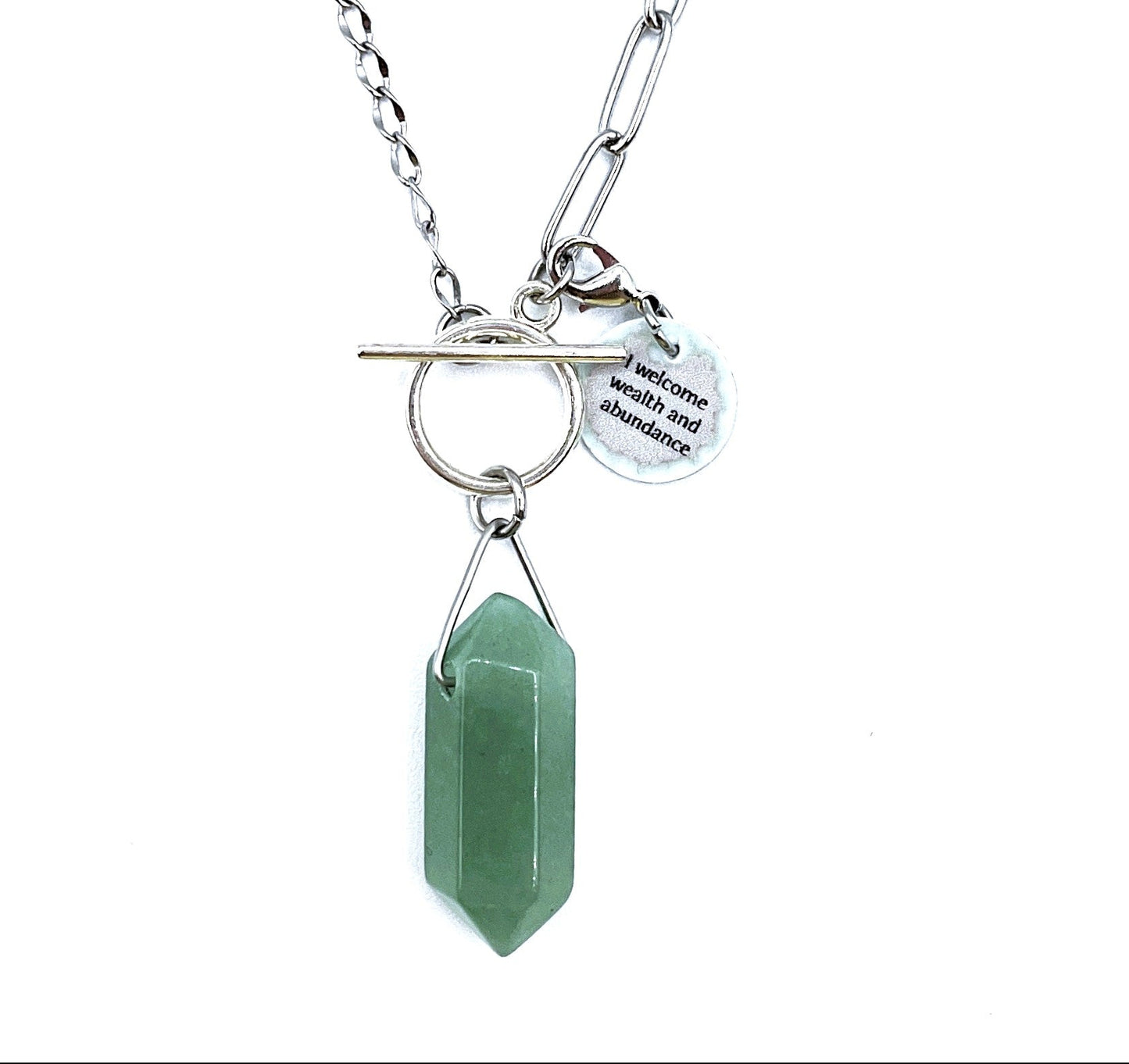 Abundance Necklace | Silver with Green Aventurine