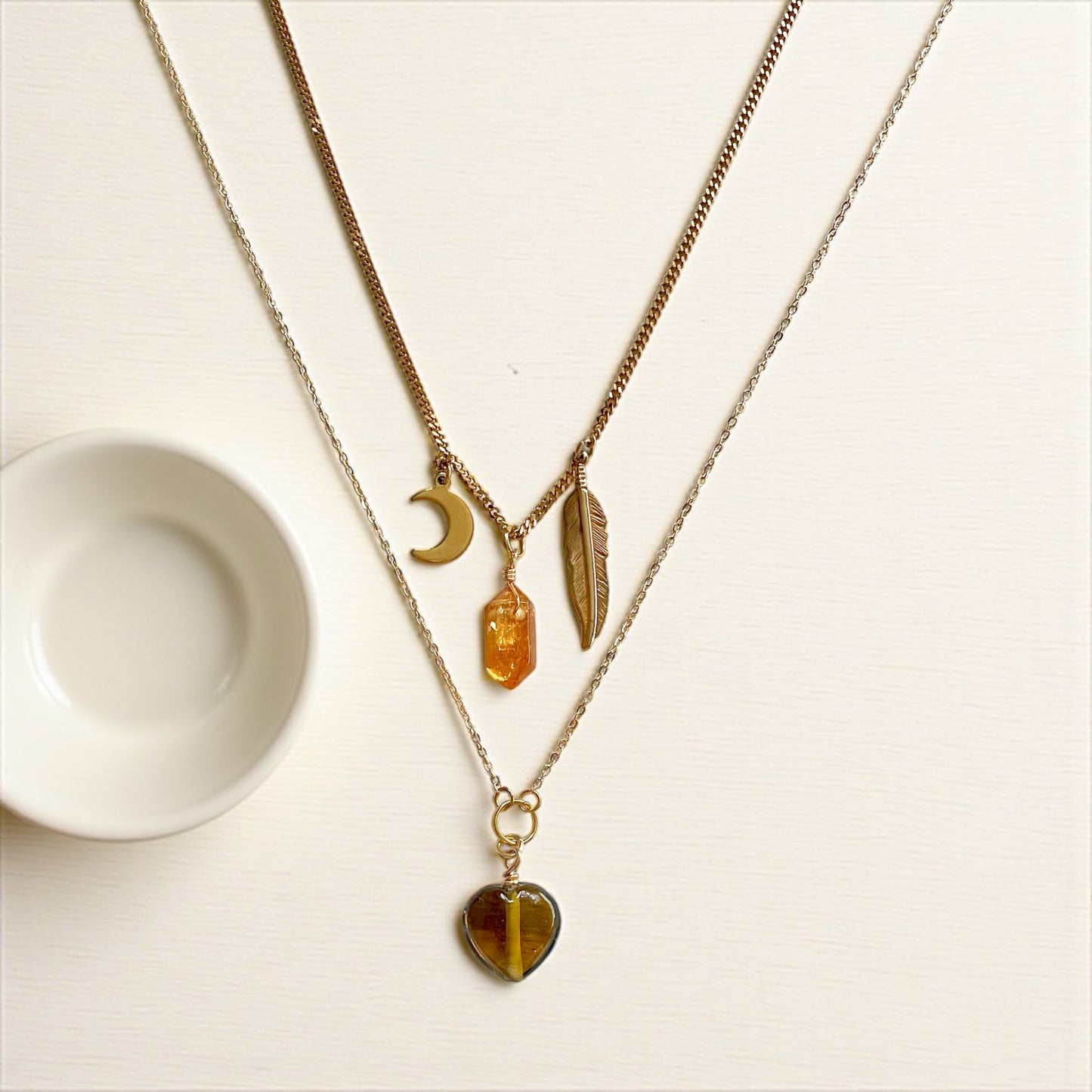 'Alchemy' Necklace Set With Citrine - Gold
