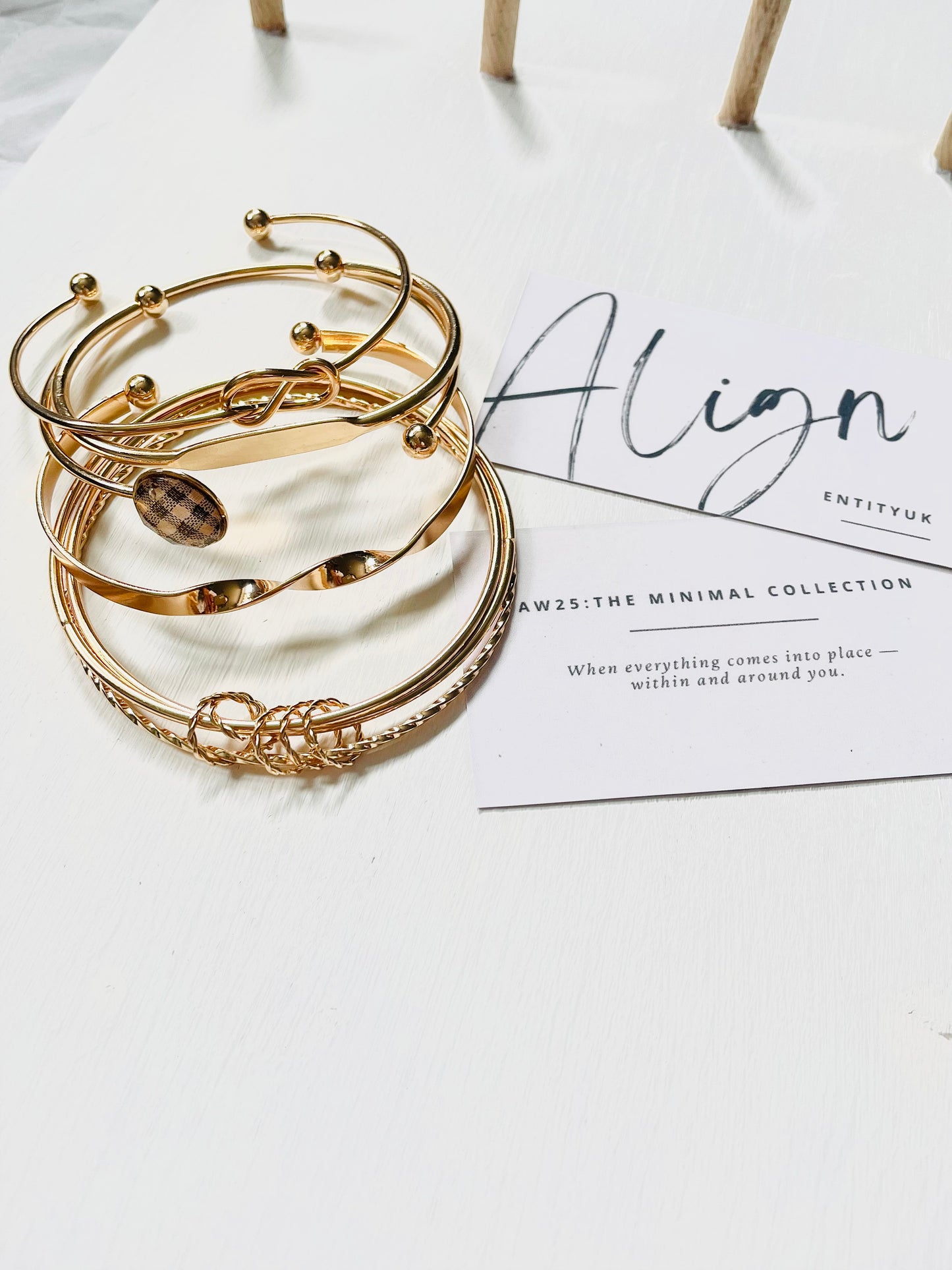 Align Bracelet Stack Set - Gold