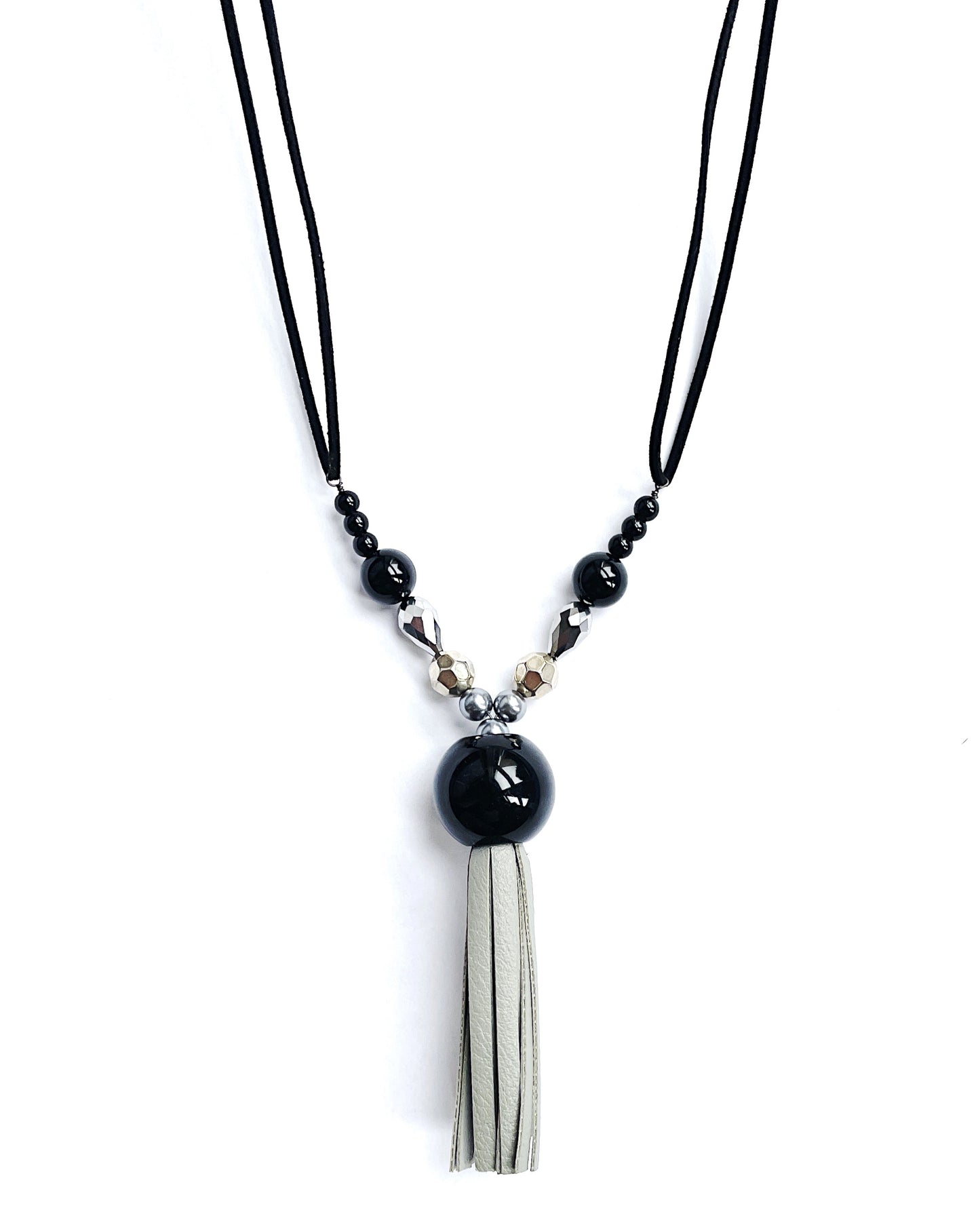 'Be You' Necklace - Black/Silver