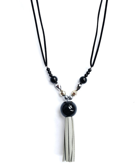 'Be You' Necklace-Black/Silver