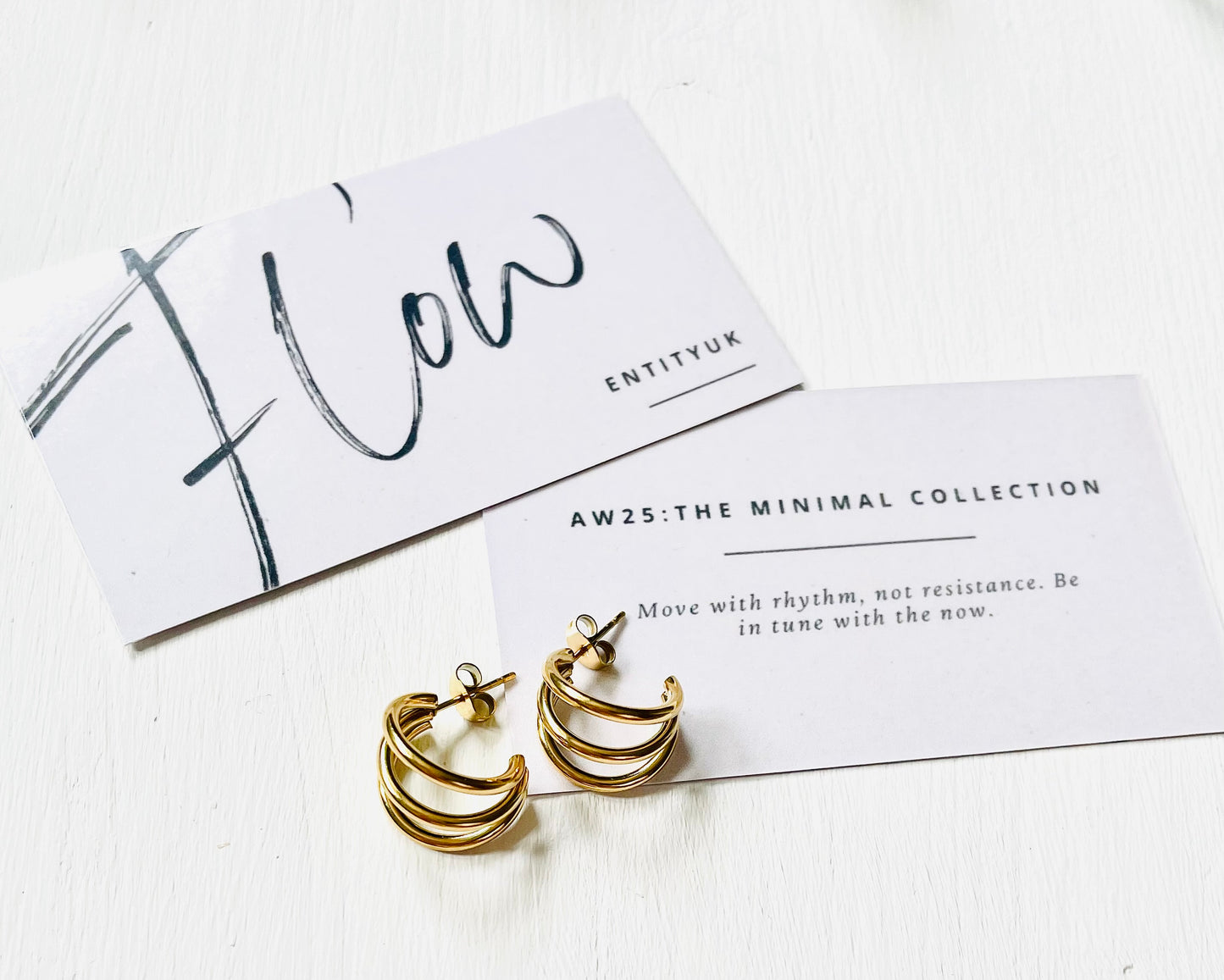 Flow Huggie Earrings - Gold