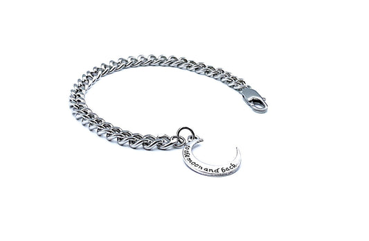 'To The Moon And Back' Men's Bracelet-Silver