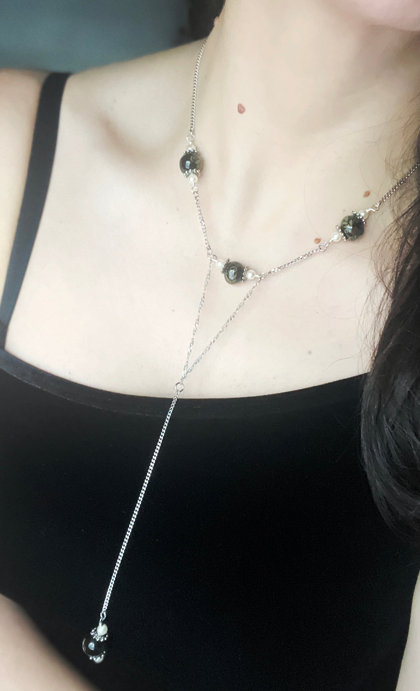 'Rest In Peace' Lariat Necklace - Silver