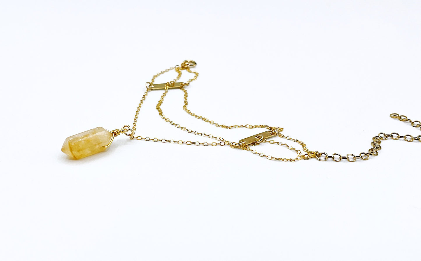 'Fully Embrace' Bracelet With Citrine - Gold