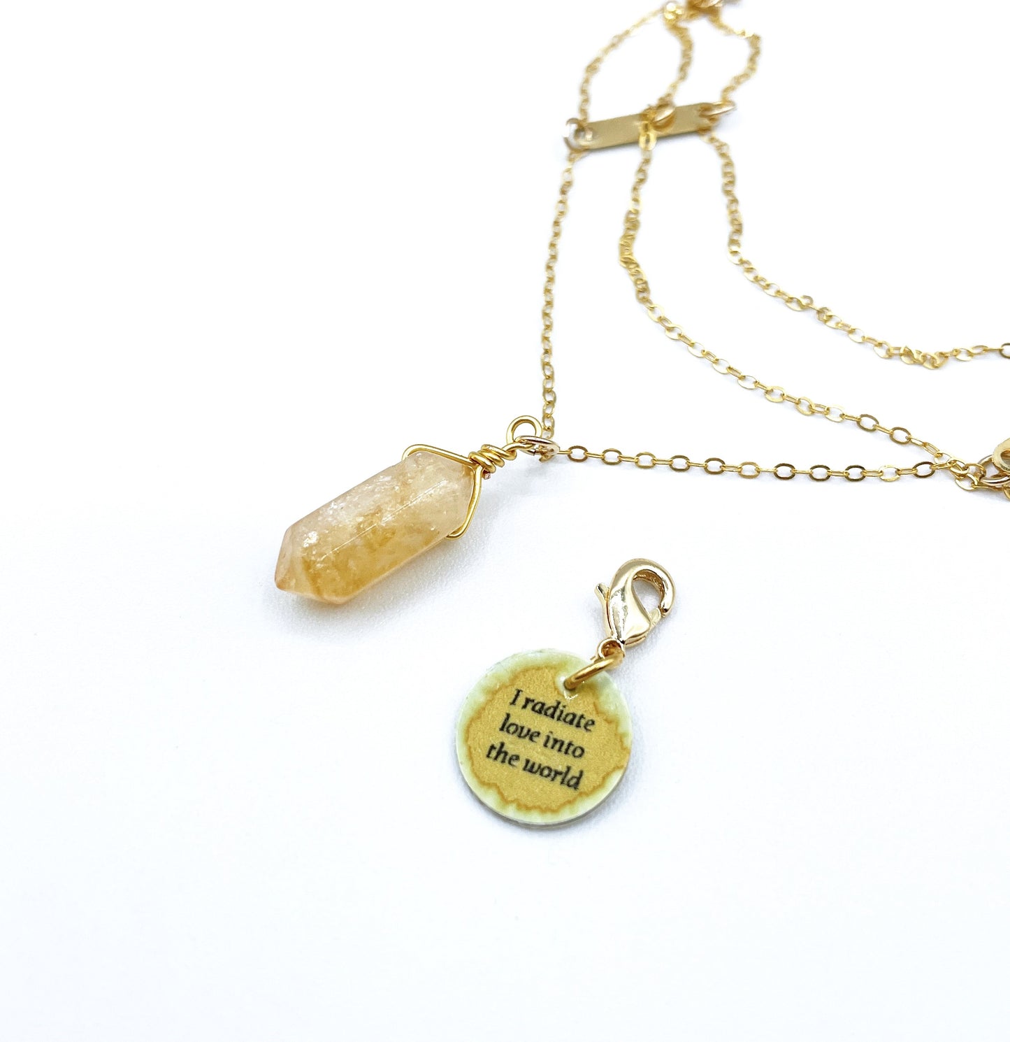 'Fully Embrace' Bracelet With Citrine - Gold