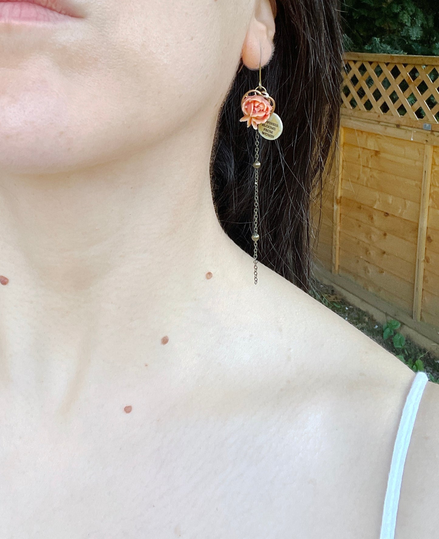 'Bloomin Happy' Mismatched Earrings - Antique Bronze