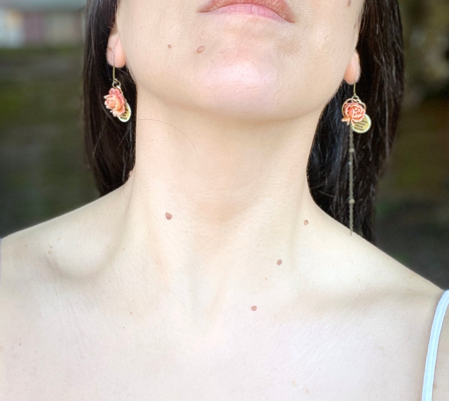 'Bloomin Happy' Mismatched Earrings - Antique Bronze
