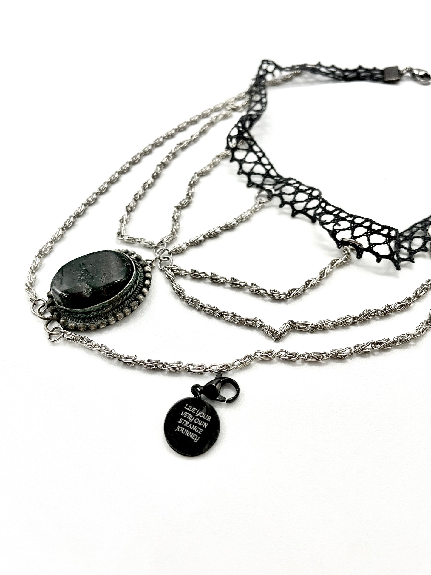 'Journey' Choker With Druzy Chalcedony - Silver