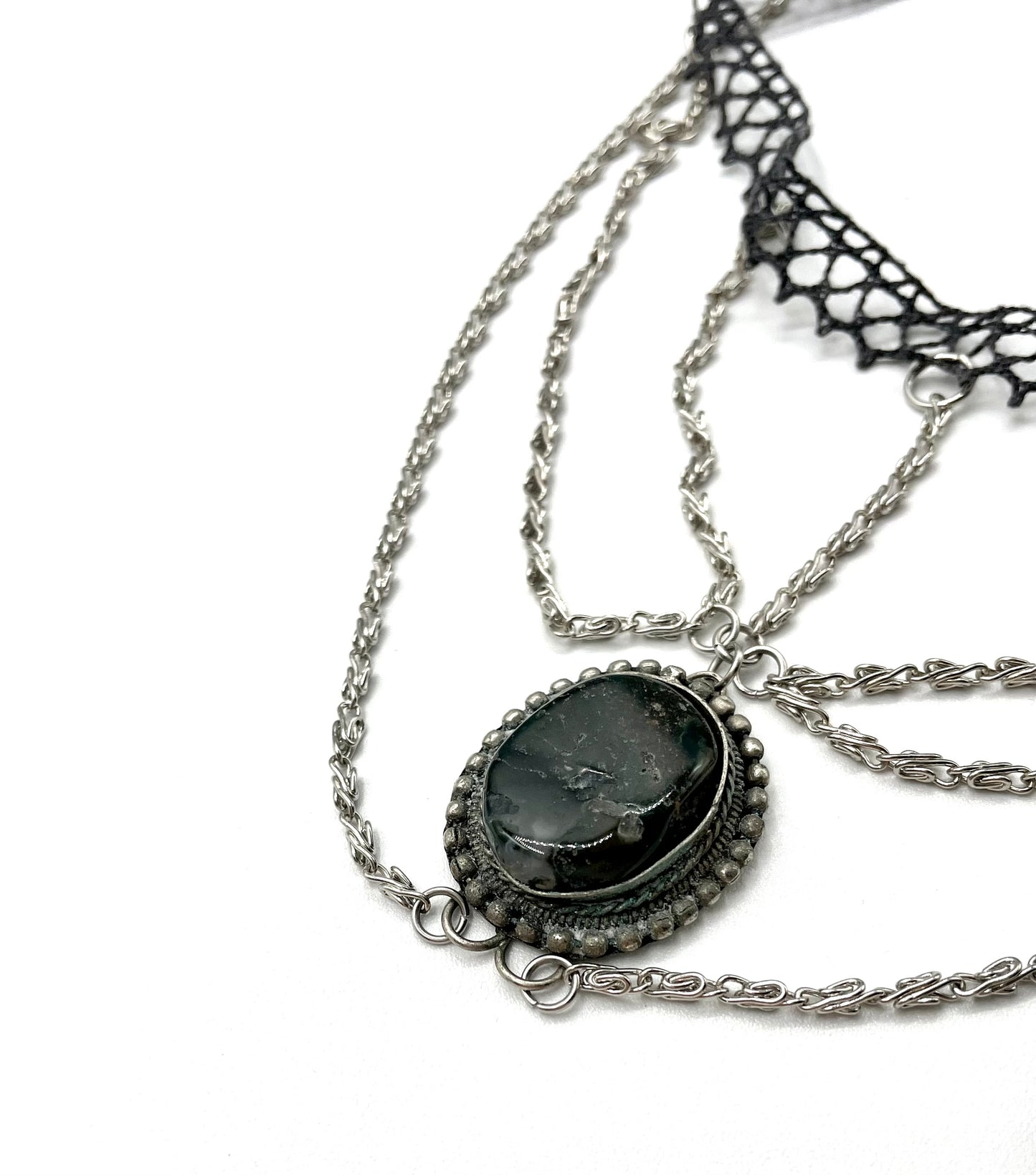 'Journey' Choker With Druzy Chalcedony - Silver