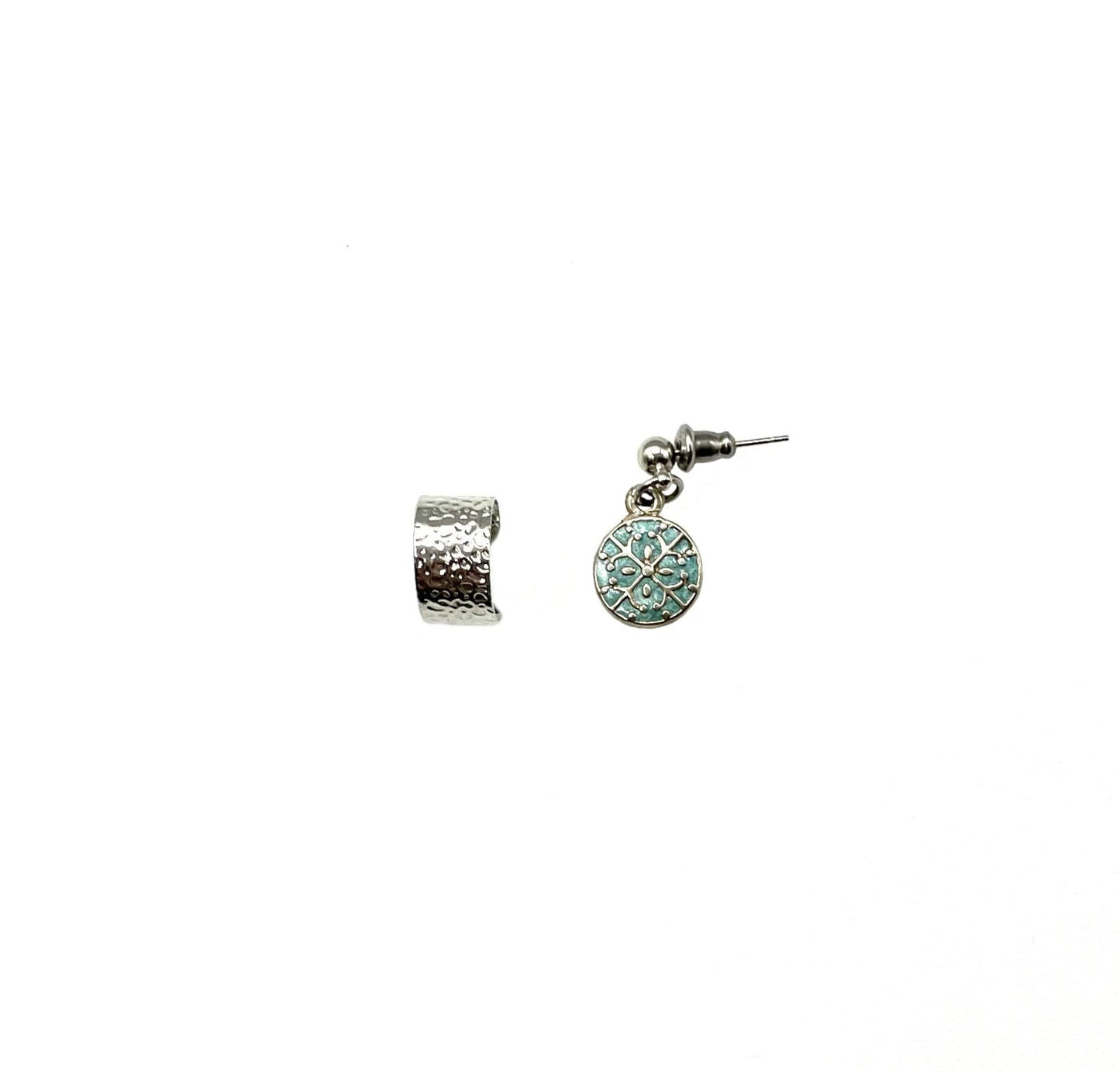 'Never' Ear Cuff/Single Earring Set - Silver