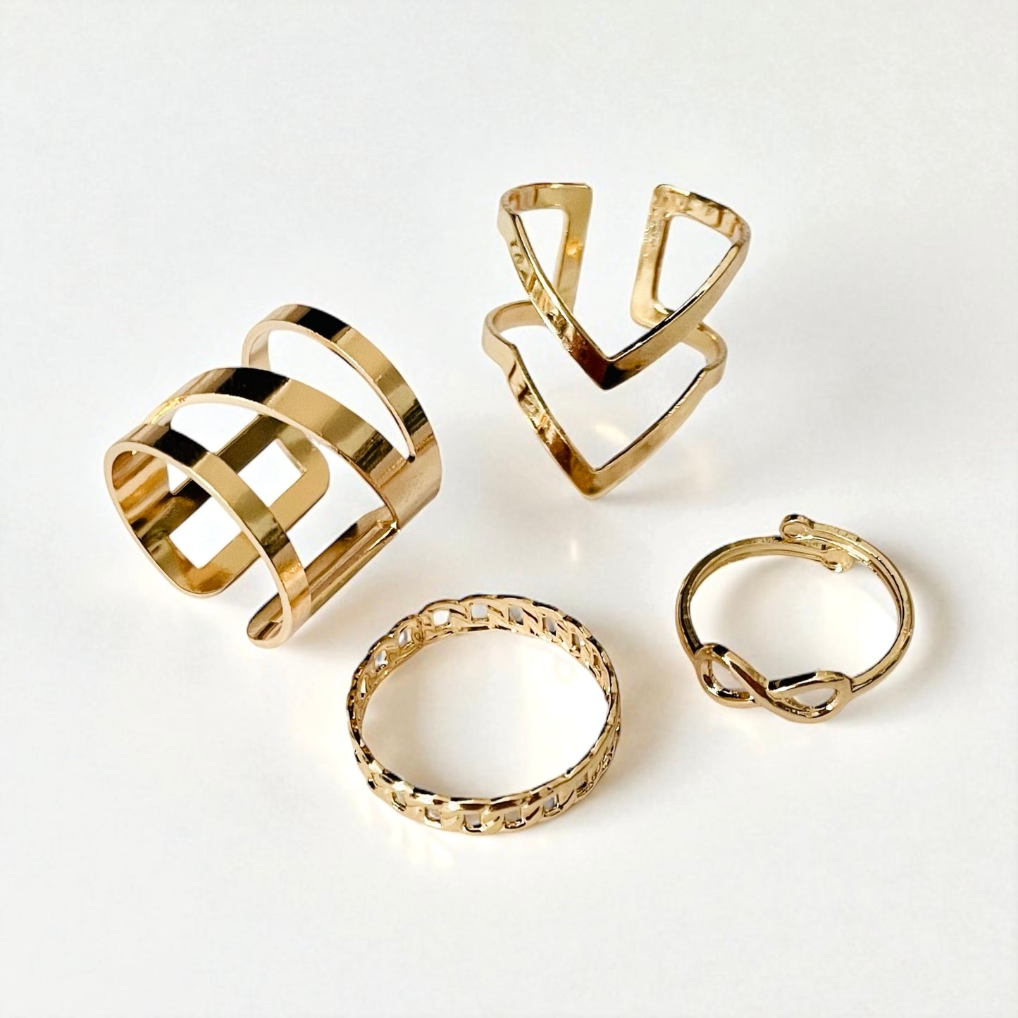 Breathe Finger & Toe Ring Stack Set - Gold