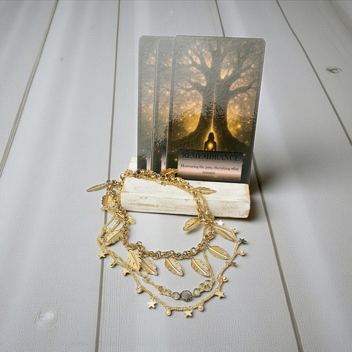 'Remembrance' Necklace Set With Black Mother of Pearl - Gold