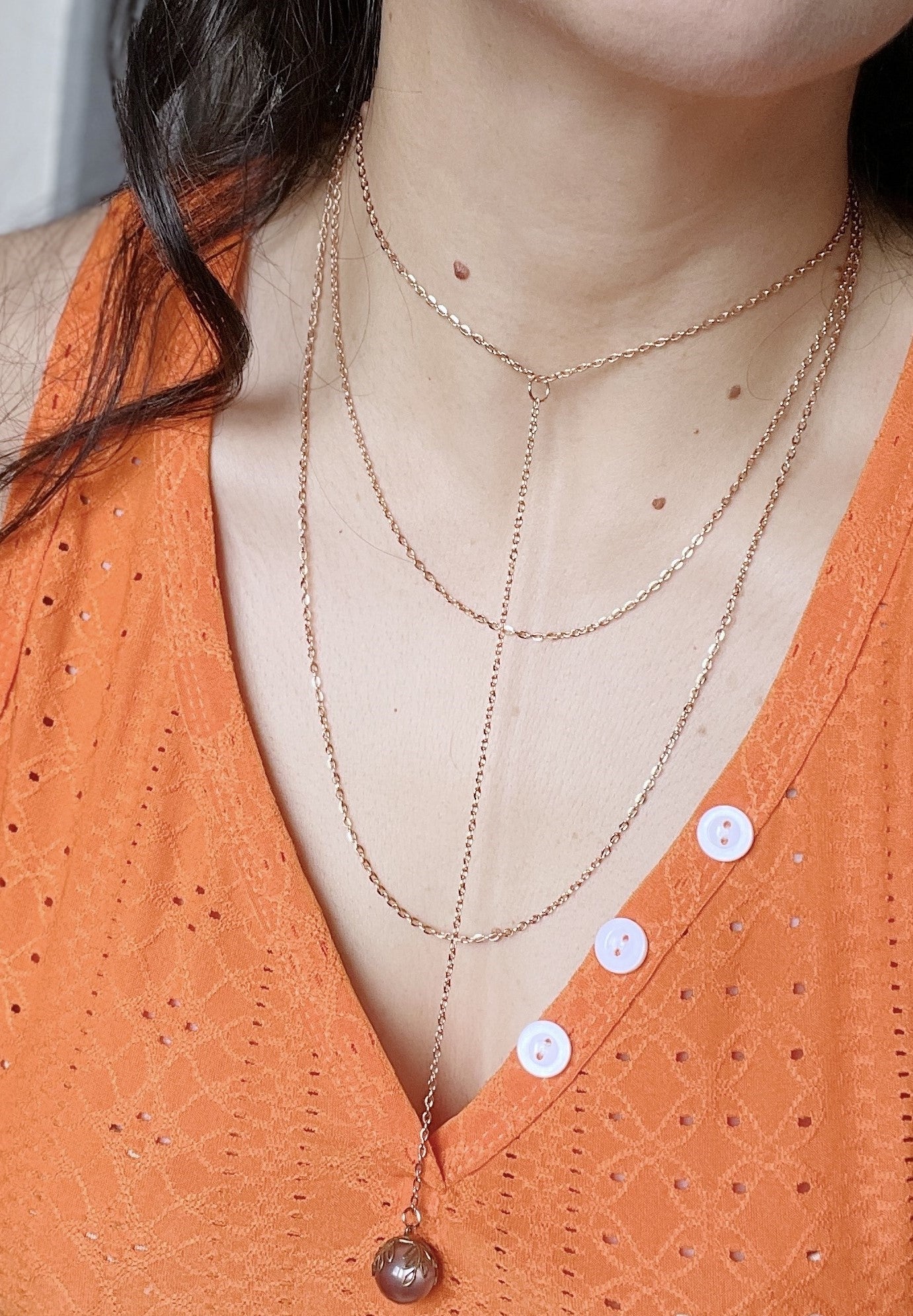 'Success' Layered Necklace - Rose Gold
