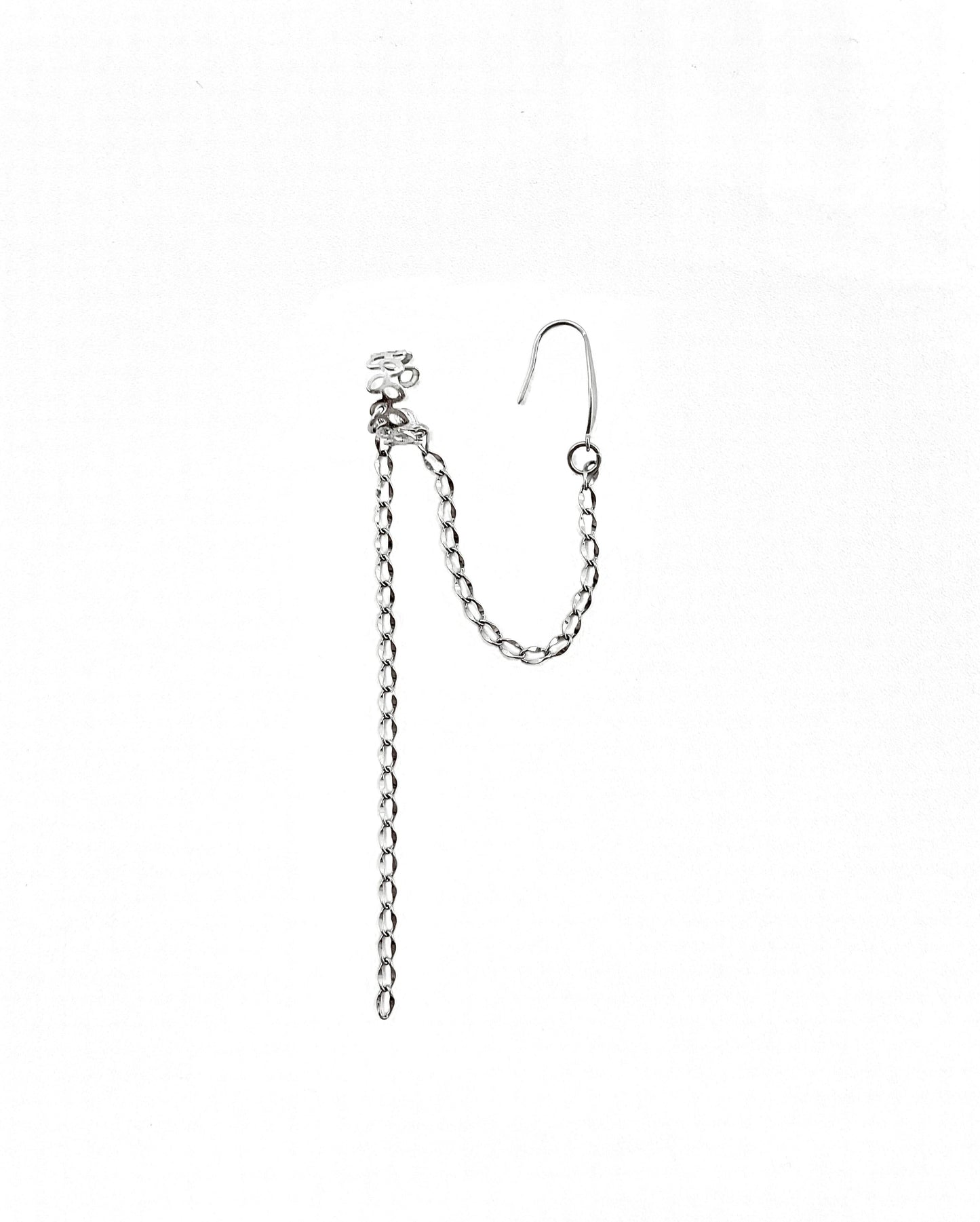 'The Mask' Single Earring/Ear Cuff - Silver