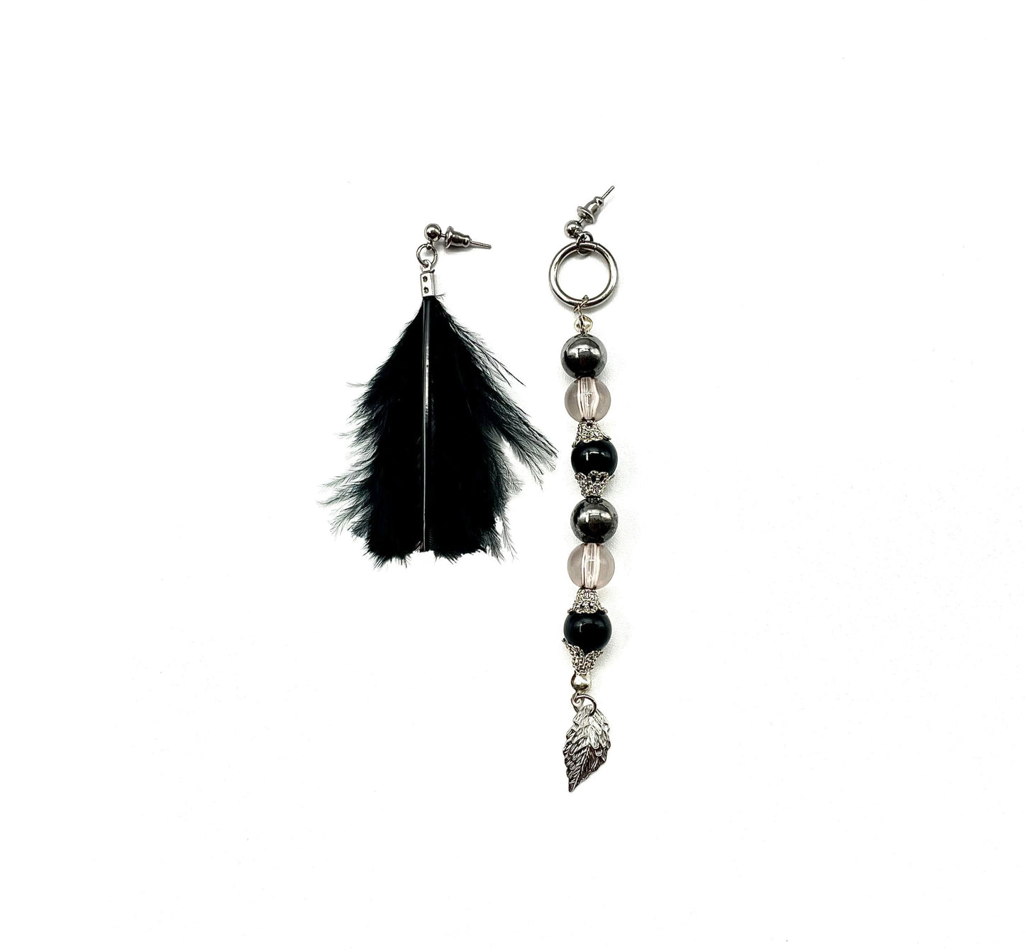'Trick And Treat' Mismatched Earrings - Silver