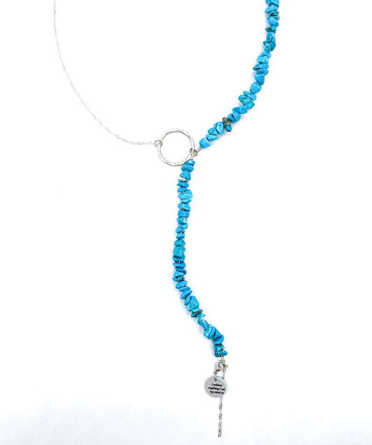 'Achieve' Necklace With Semi-Precious Turquoise-Silver