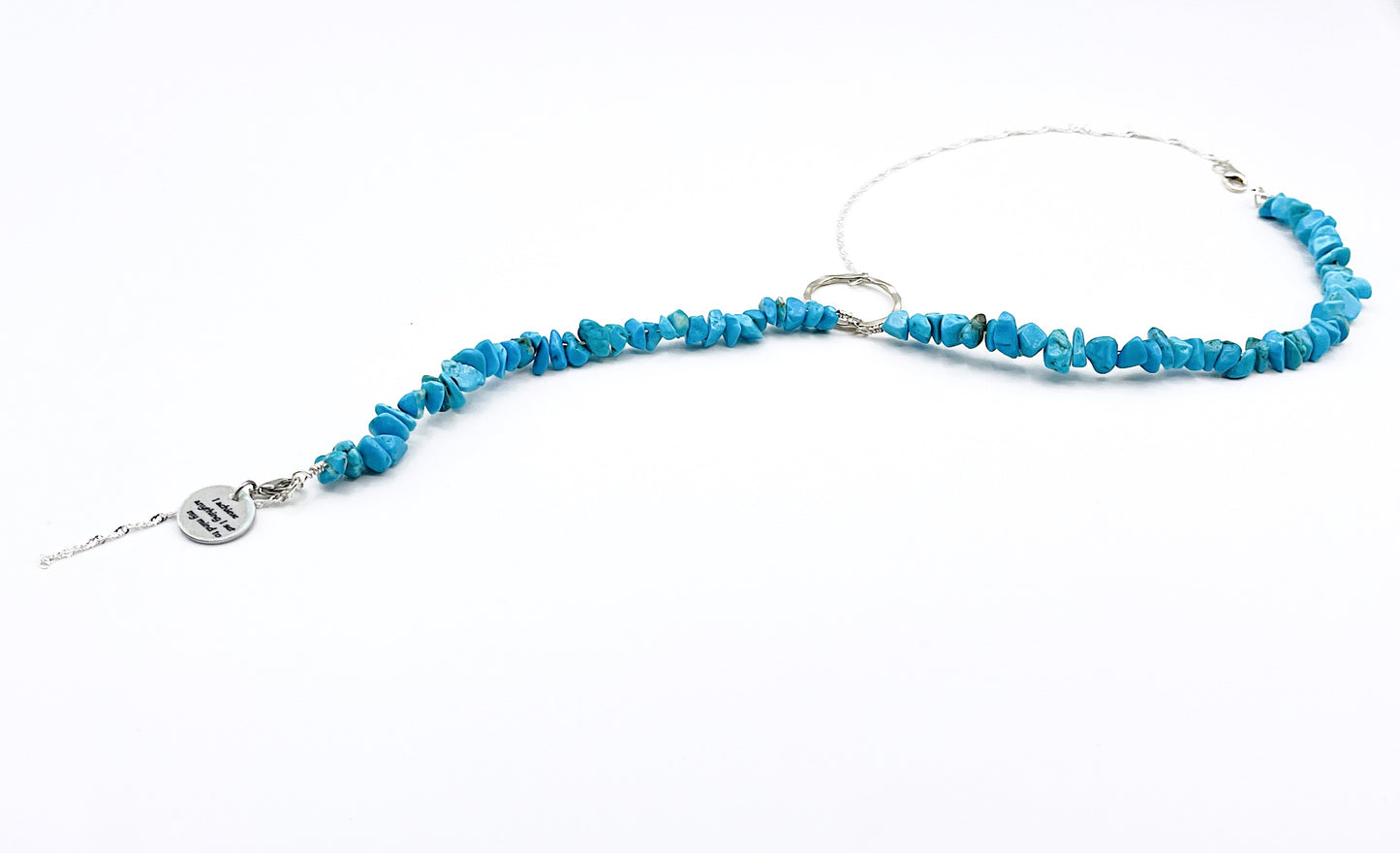 'Achieve' Necklace With Turquoise - Silver
