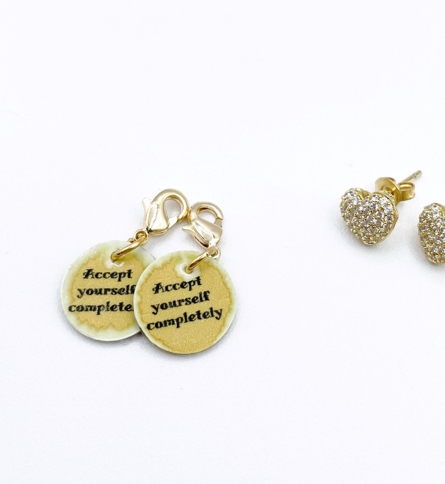 'Completely' Earrings With CZ Crystals - Gold