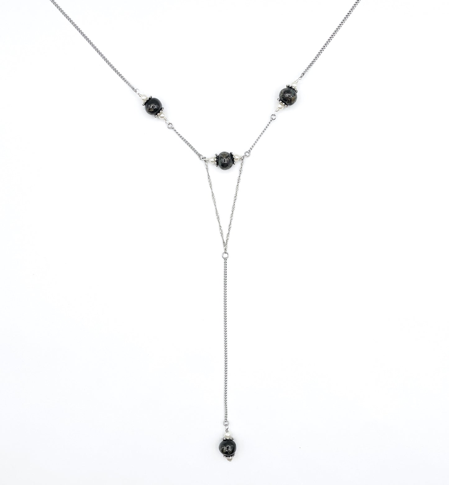 'Rest In Peace' Lariat Necklace - Silver