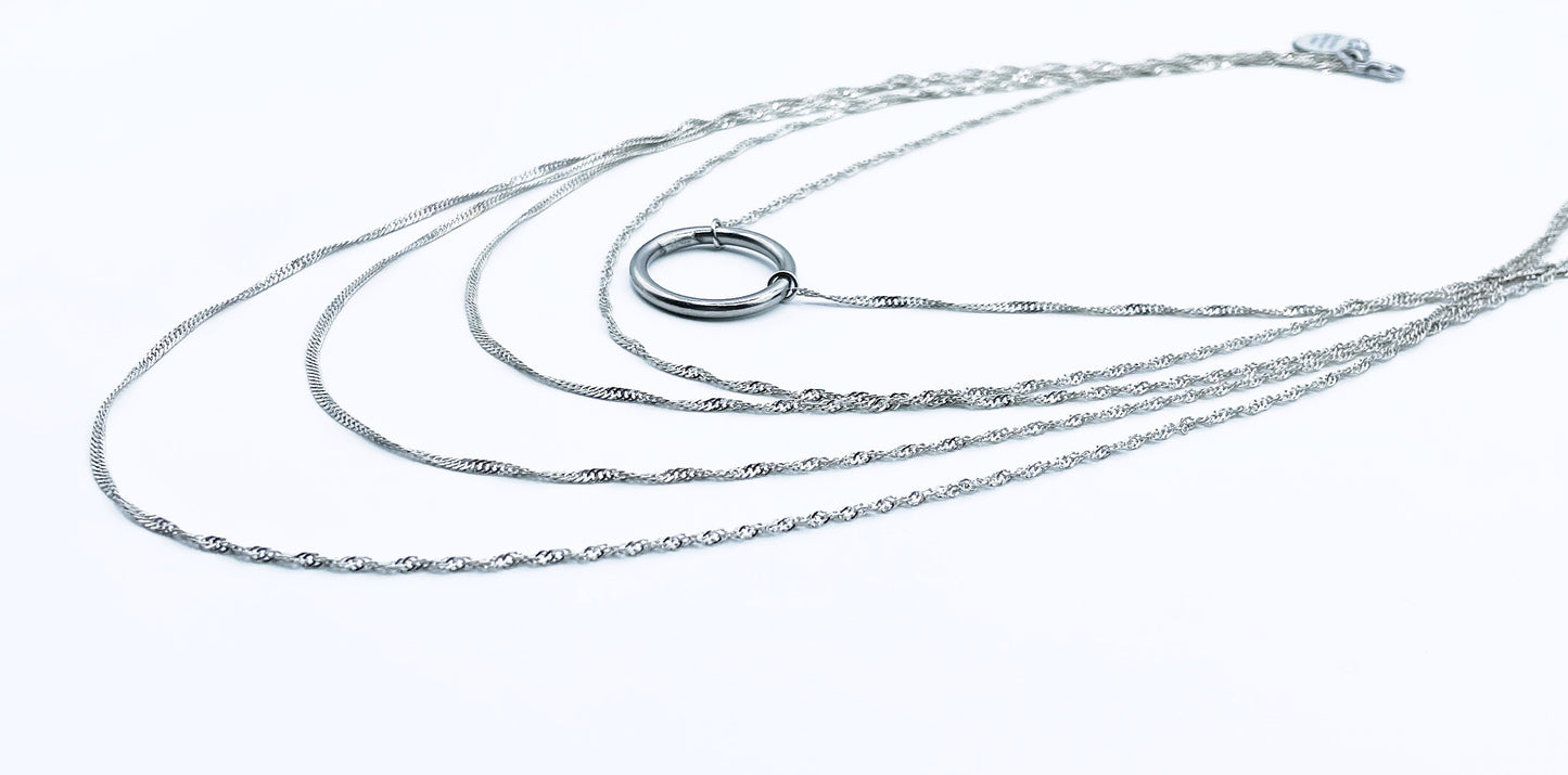 'Lessons' Layered Necklace - Silver