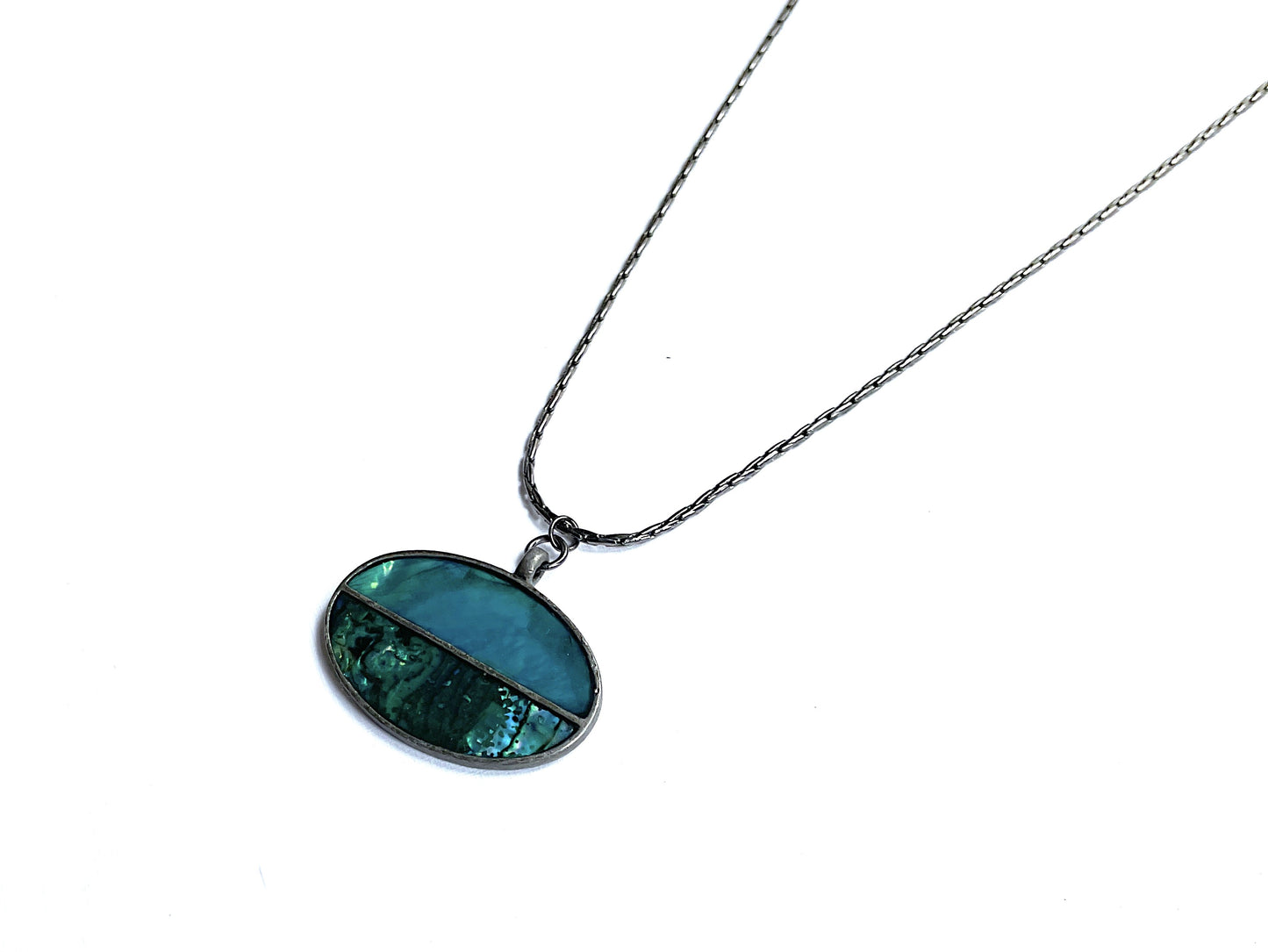'Simple Things' Necklace With Paua Shell - Gunmetal