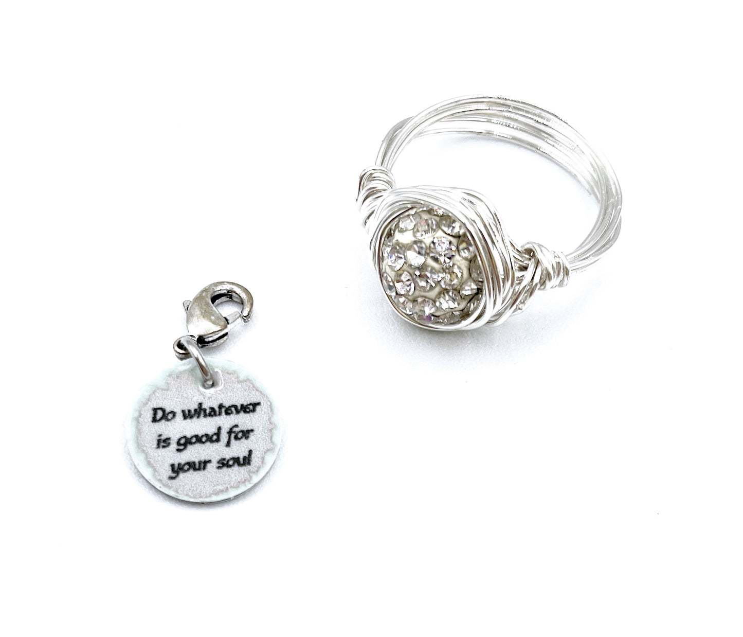 'Soul' Ring With CZ Crystals - Silver
