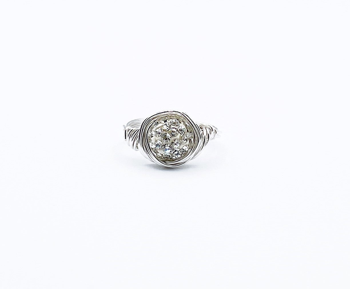 'Soul' Ring With CZ Crystals - Silver