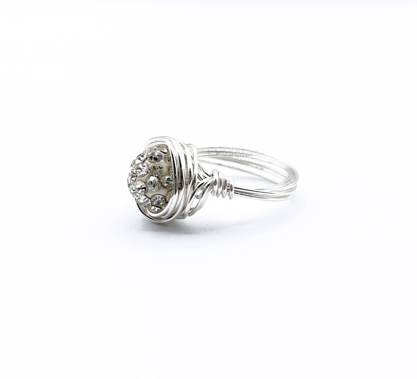 'Soul' Ring With CZ Crystals - Silver