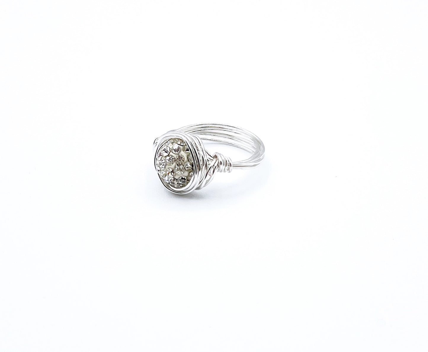 'Soul' Ring With CZ Crystals - Silver
