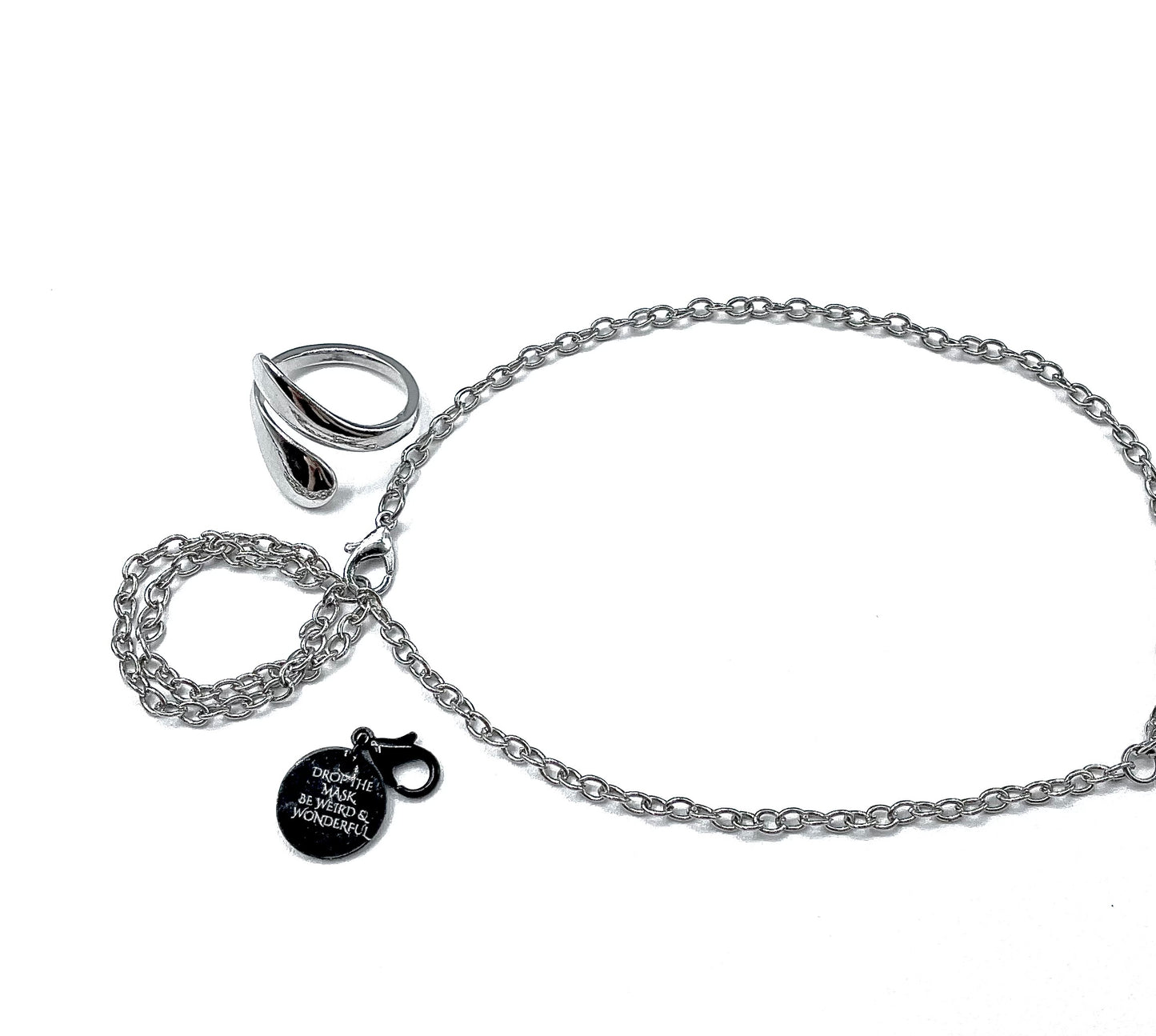 'Weird And Wonderful' Ring/Bracelet Set - Silver
