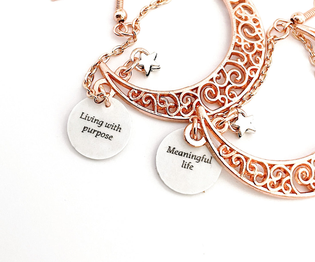 Rose Gold Inspirational Earrings