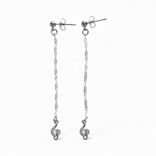 'Eleven Pipers Piping' Earrings - Silver