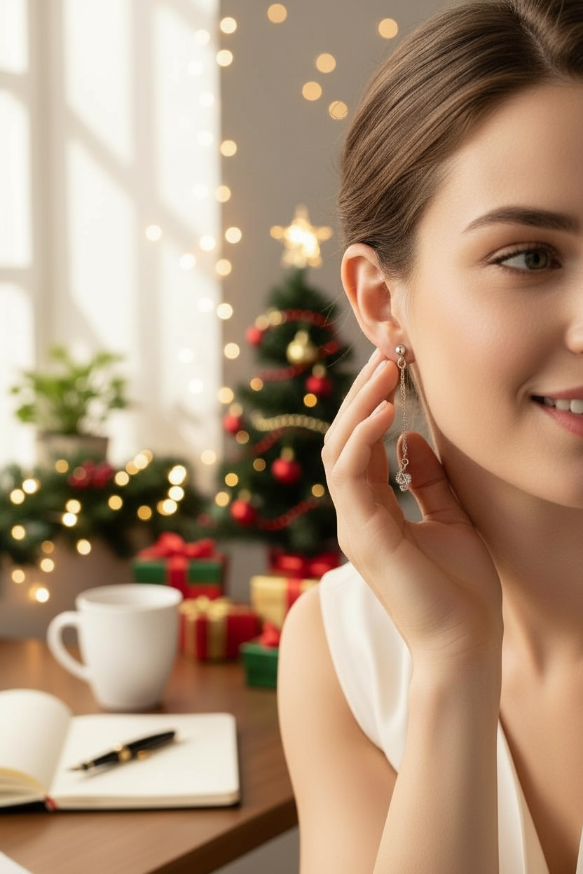 'Eleven Pipers Piping' Earrings - Silver