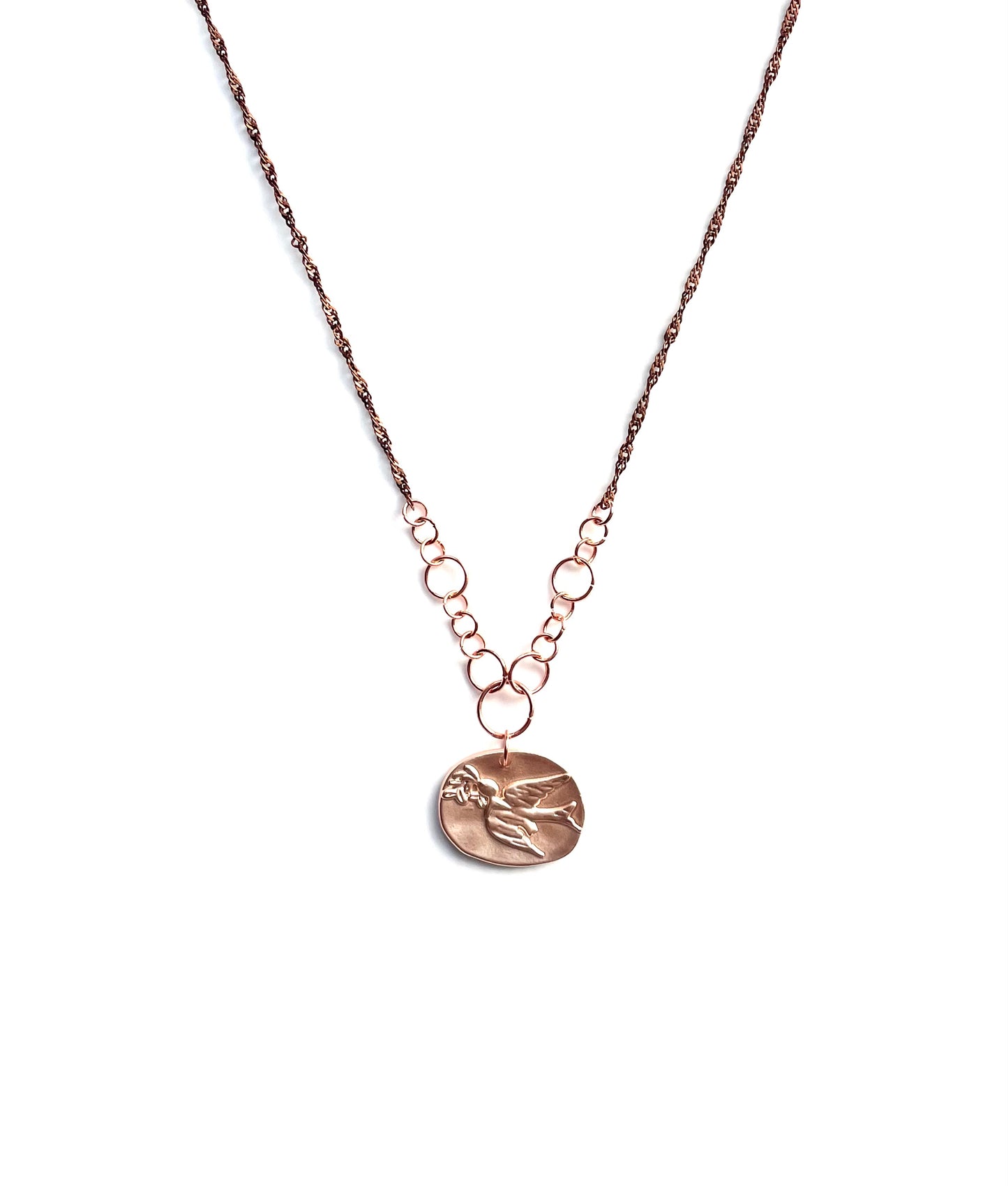 'Two Turtle Doves' Necklace - Rose Gold & Antique Bronze