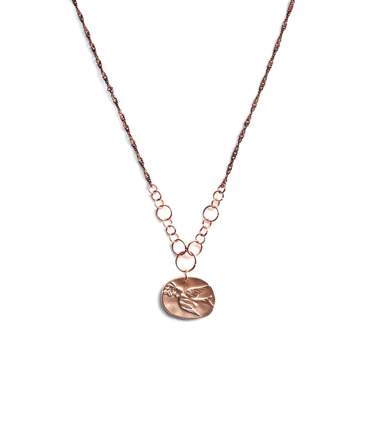 'Two Turtle Doves' Necklace - Rose Gold & Antique Bronze