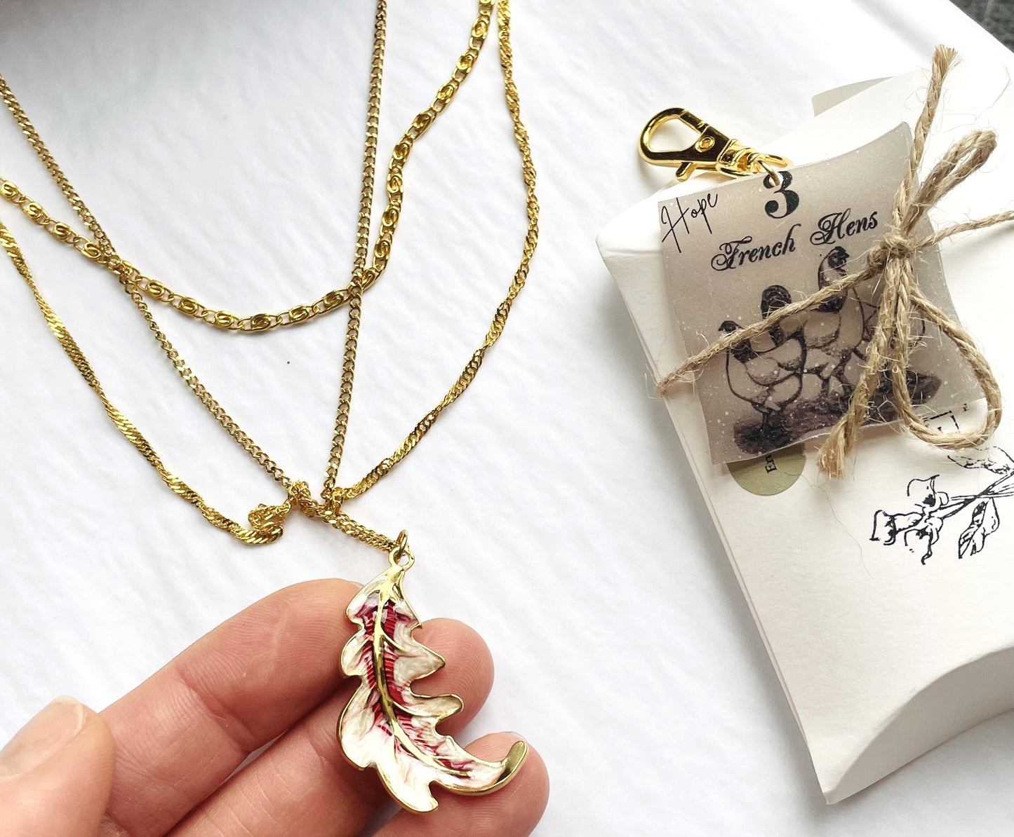 'Three French Hens' Layered Necklace - Gold