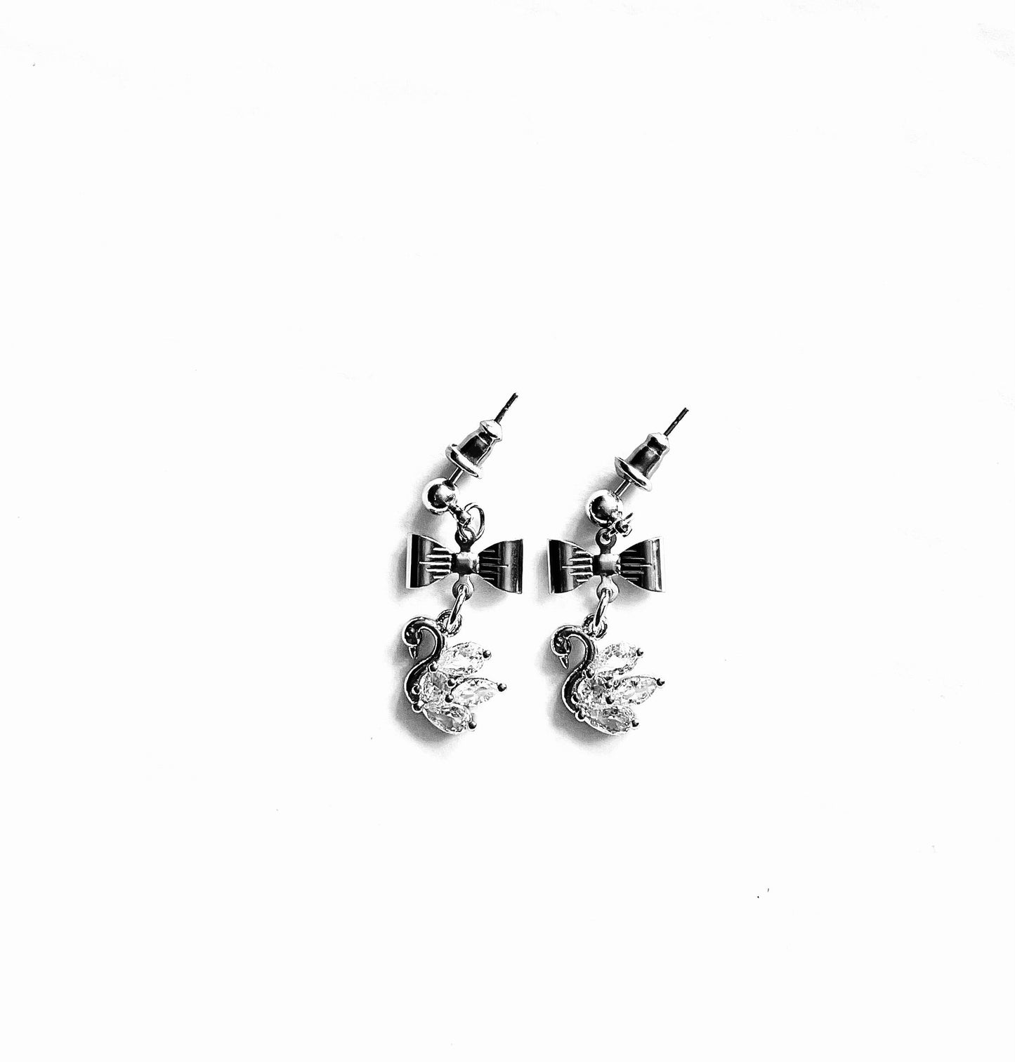 'Seven Swans A-Swimming' Earrings - Silver