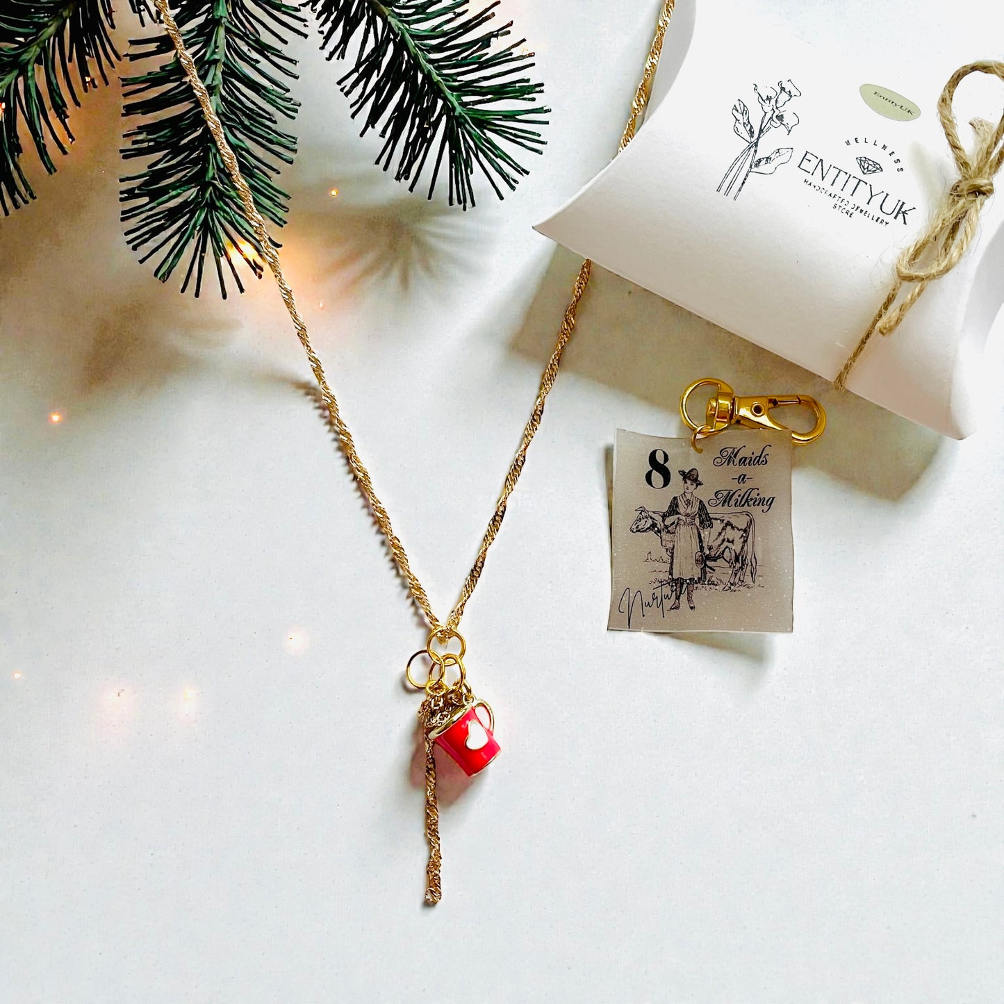 'Eight Maids A-Milking' Necklace - Gold