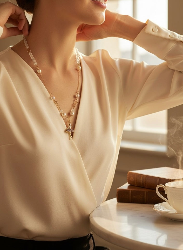 'Nine Ladies Dancing' Necklace - Gold