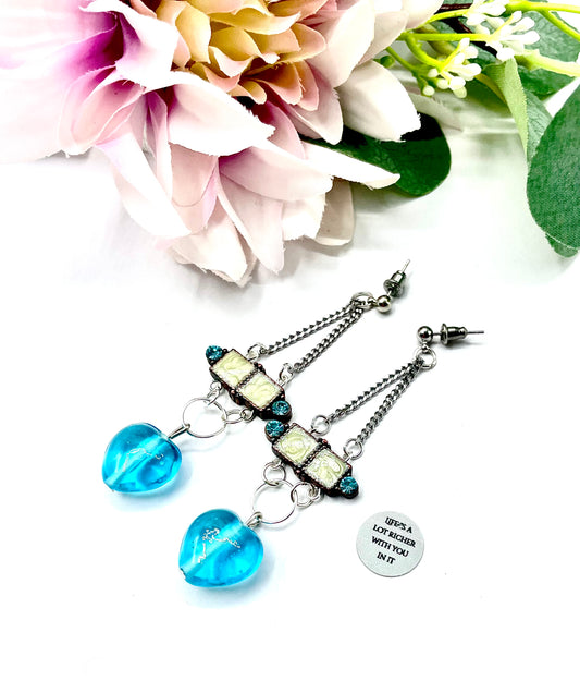 'A Rich Life' Earrings With Swarovski® Crystals - Silver