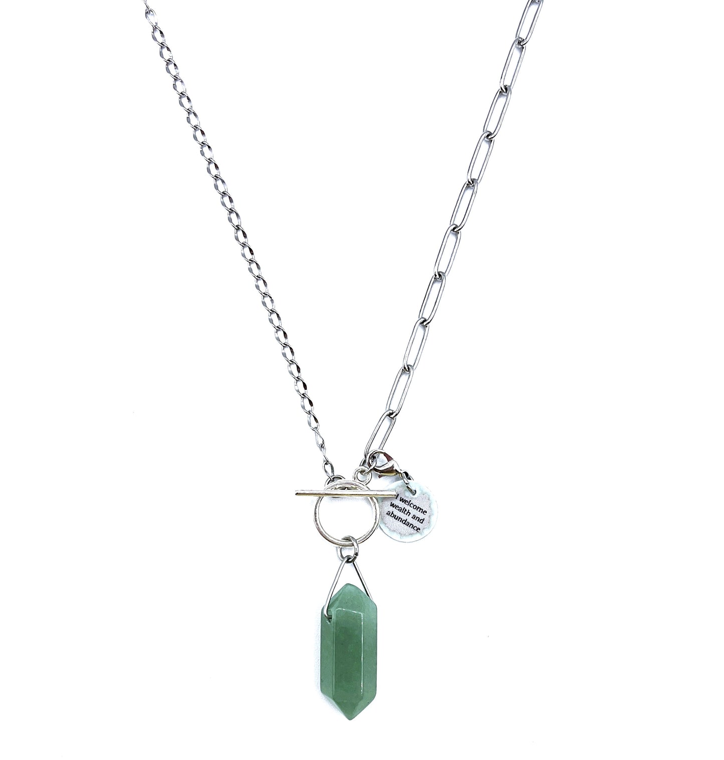 'Abundance' Necklace With Green Aventurine - Silver