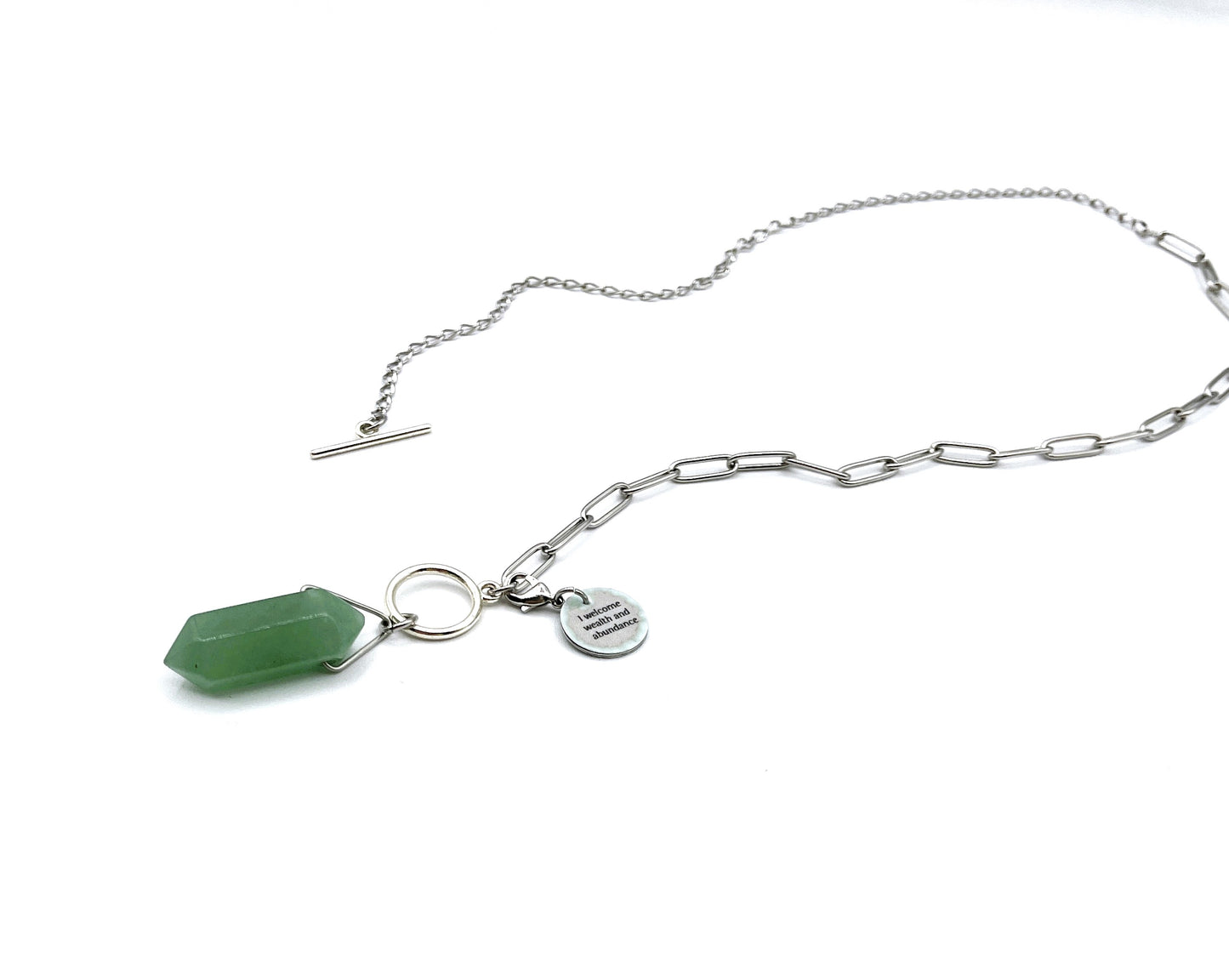 'Abundance' Necklace With Green Aventurine - Silver