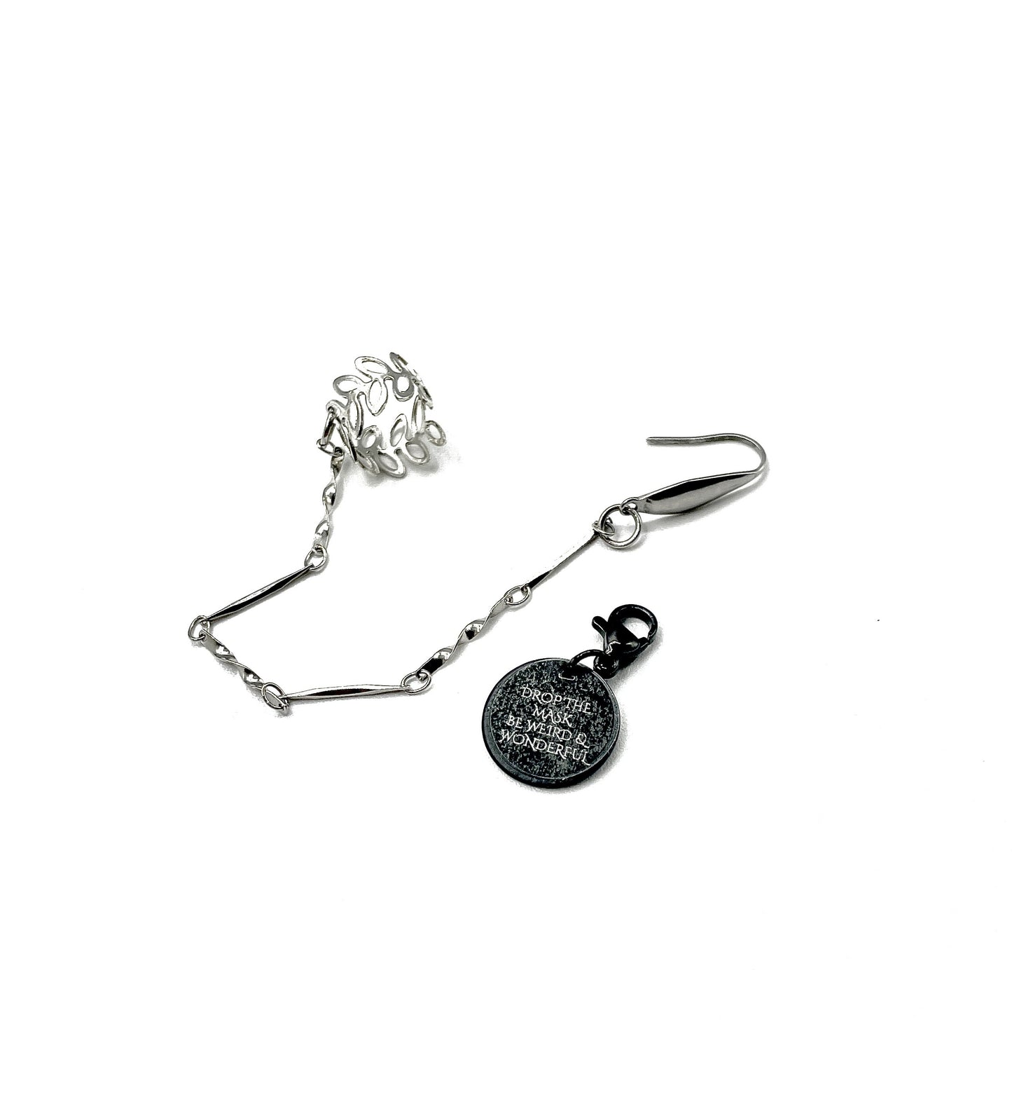 'Drop' Single Earring/Ear Cuff - Silver