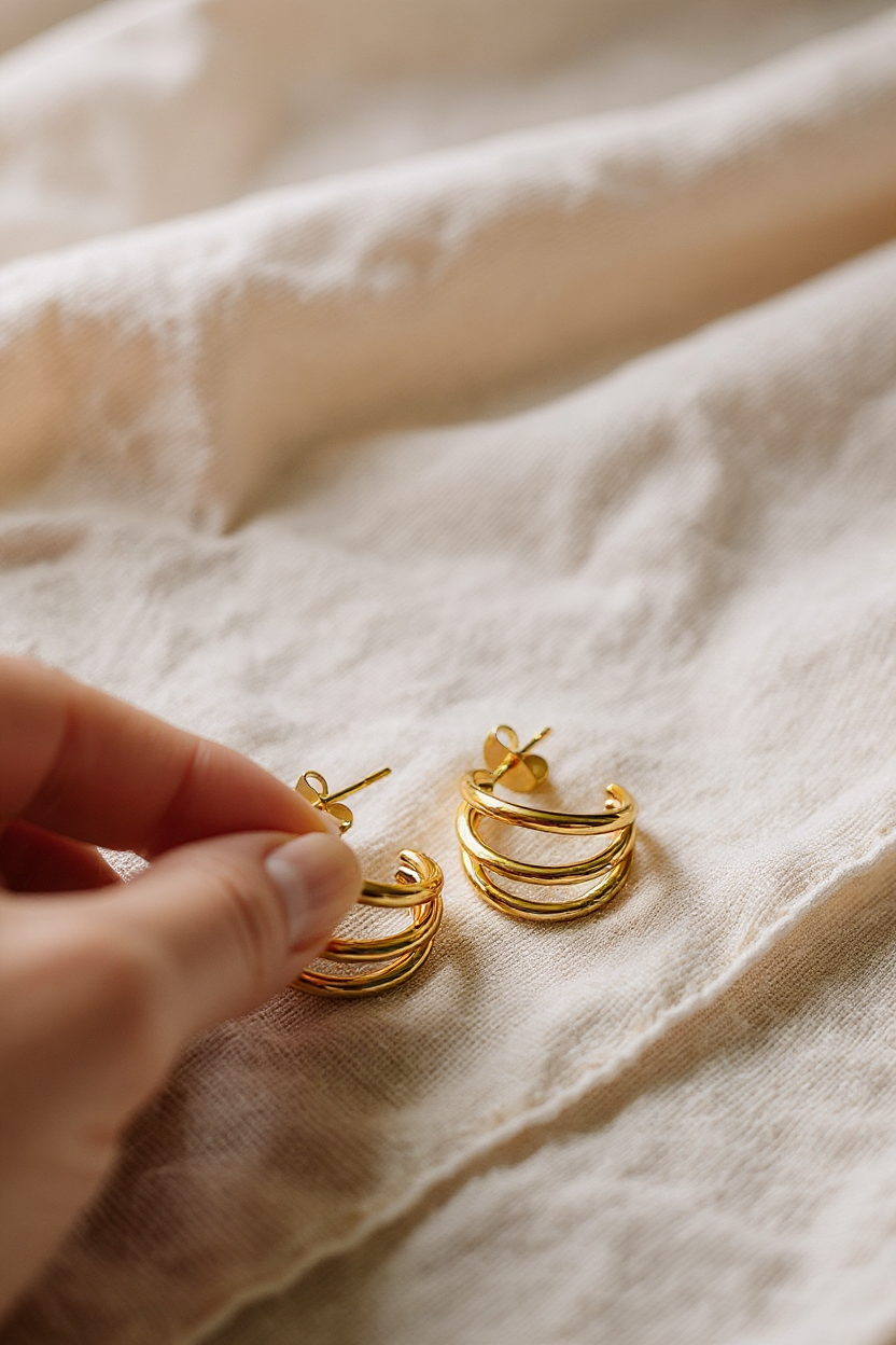 Flow Huggie Earrings - Gold