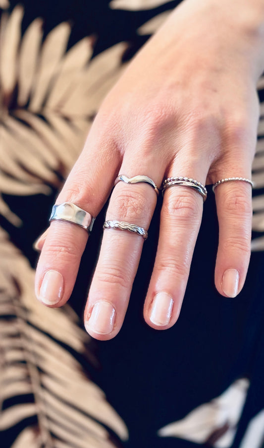 Hush Finger & Toe Ring Stack Set - Silver