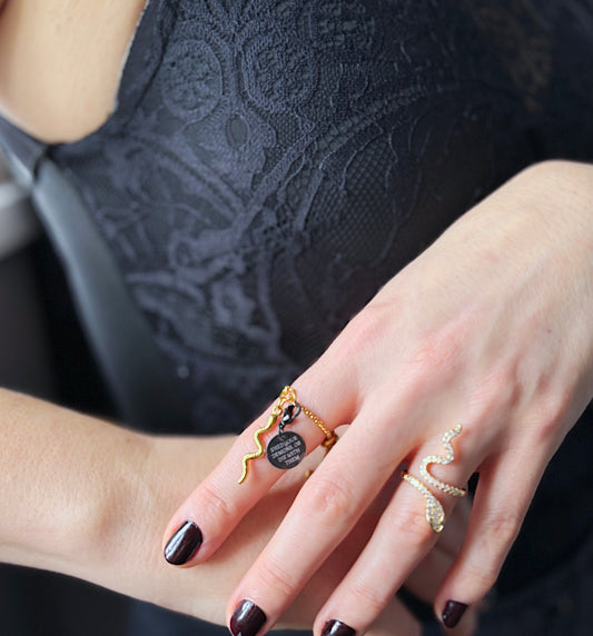 'Shed Or Die' CZ Ring Set - Gold