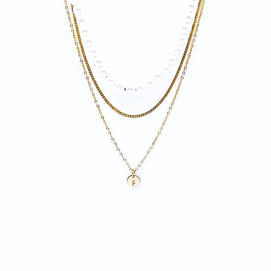 Initial Necklace Stack - Gold