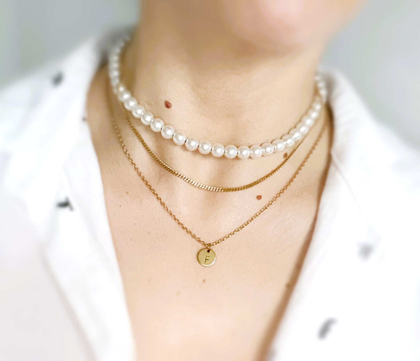 Initial Necklace Stack - Gold