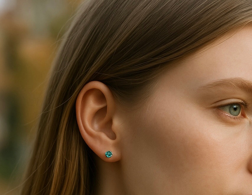 Birthstone Earrings - Silver